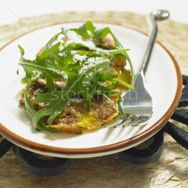 potato omelet with rucola and parmasan Stock photo © phbcz