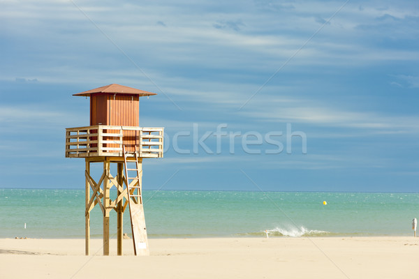 Foto d'archivio: Bagnino · cabina · spiaggia · mare · viaggio · guardia