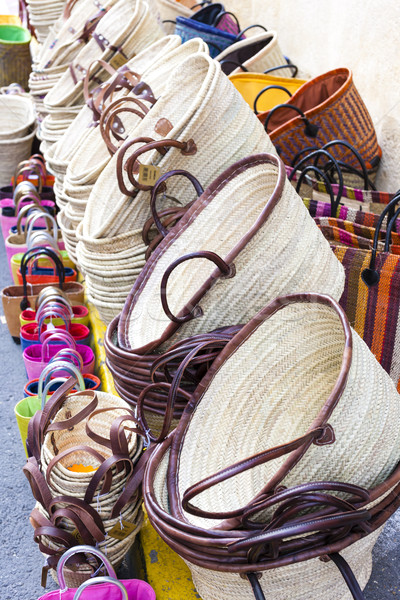 bags, market in Forcalquier, Provence, France Stock photo © phbcz