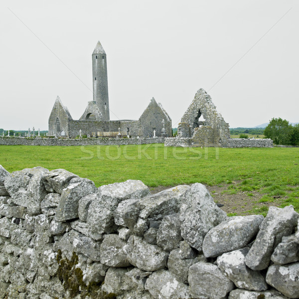 Stock photo: ruins of Kilmacduagh Monastery, County Galway, Ireland