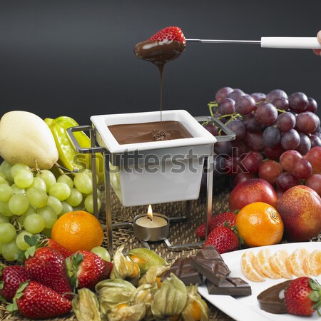 chocolate fondue Stock photo © phbcz