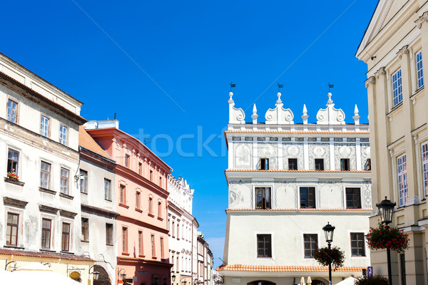 Oude binnenstad Polen huis stad architectuur geschiedenis Stockfoto © phbcz