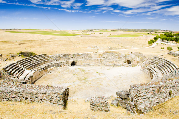 Roman Amphitheatre of Segobriga, Saelices, Castile-La Mancha, Sp Stock photo © phbcz