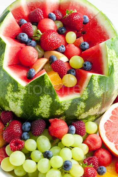 Salata de fructe apă pepene galben alimente fruct fundal Imagine de stoc © phbcz