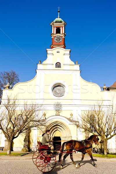 Kirche Jungfrau Annahme Polizei Tschechische Republik Gebäude Stock foto © phbcz