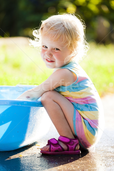 toddler girl playing in summer Stock photo © phbcz