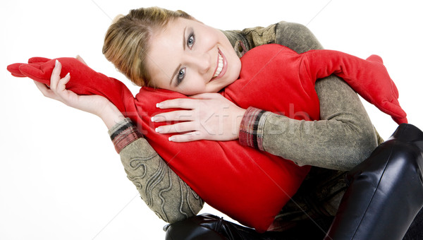 portrait of woman holding a heart Stock photo © phbcz