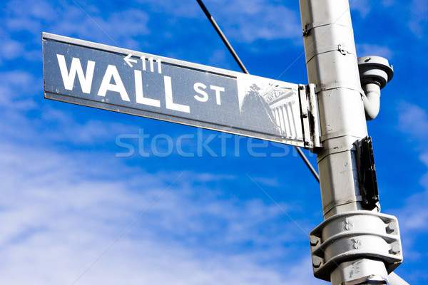 Wall Street Sign, , New York City, USA Stock photo © phbcz