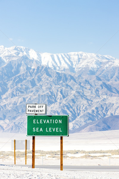 Elevation sea level sign, Death Valley National Park, California Stock photo © phbcz