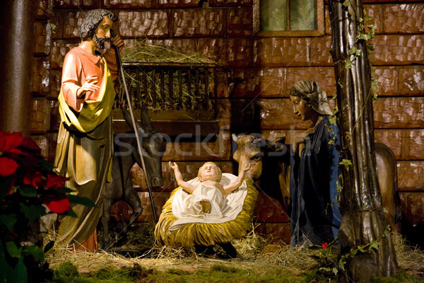 crib in Cathedral Notre Dame, Strasbourg, Alsace, France Stock photo © phbcz