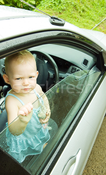little girl standing in car Stock photo © phbcz
