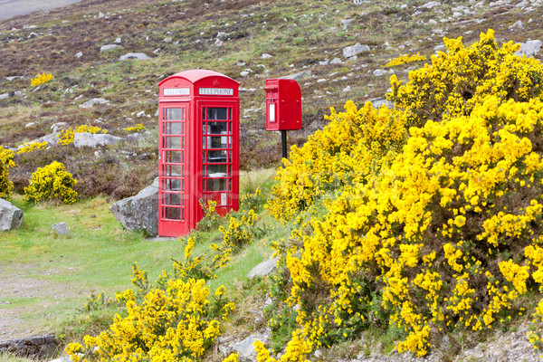 telephone booth and letter box near Laid, Scotland Stock photo © phbcz