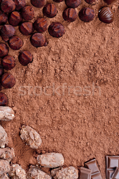 chocolate candies in cocoa Stock photo © phbcz