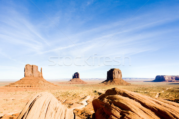 The Mittens and Merrick Butte, Monument Valley National Park, Ut Stock photo © phbcz