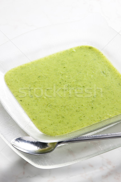 Stock foto: Mischung · Brokkoli · Blumenkohl · Suppe · Platte · Löffel