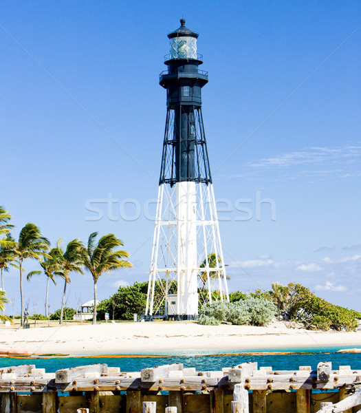 Deniz feneri plaj Florida ABD güvenlik palmiye Stok fotoğraf © phbcz
