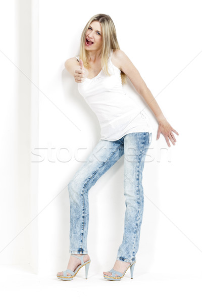 立って 女性 着用 ジーンズ 夏の靴 女性 ストックフォト © phbcz