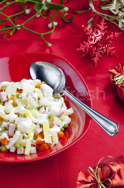 Stockfoto: Traditioneel · tsjechisch · christmas · aardappelsalade · voedsel · eieren