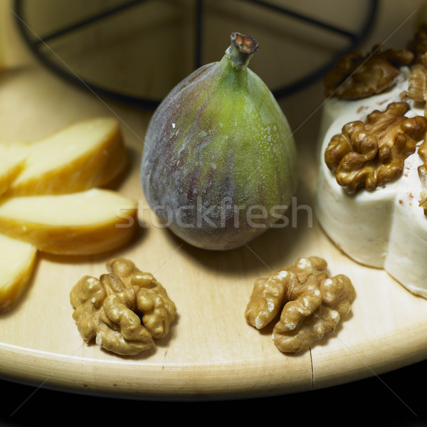 cheese still life with fig Stock photo © phbcz