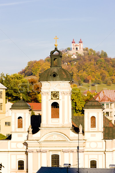Church of St. Mary and Calvary at background, Banska Stiavnica,  Stock photo © phbcz