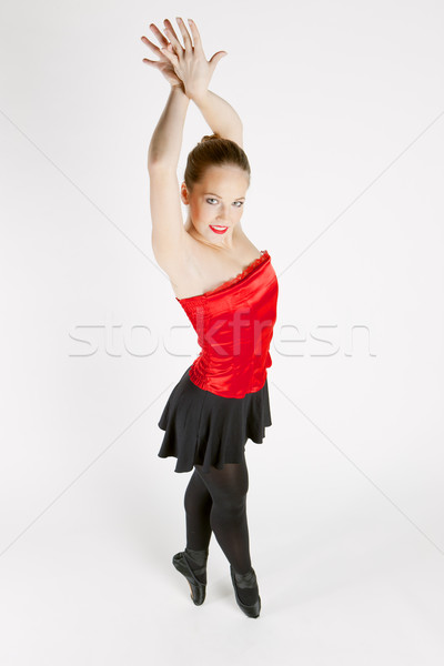 Balletdanser vrouwen dans Rood ballet jonge Stockfoto © phbcz