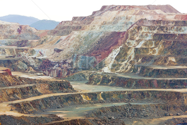 Réz bánya Spanyolország tájkép lépcső Stock fotó © phbcz