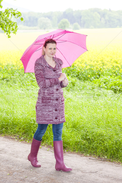 Women's rain boots on sale with matching umbrella