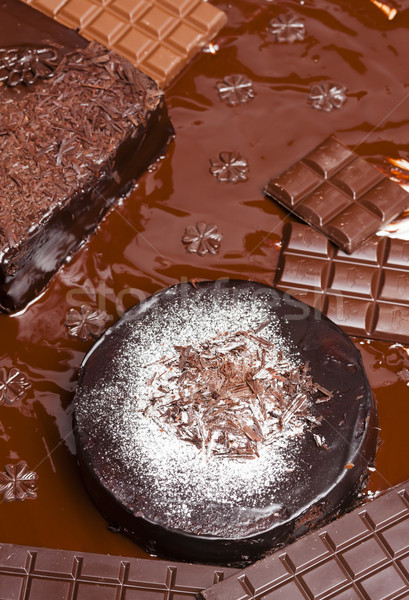 Natureza morta chocolate bolos comida aniversário sobremesa Foto stock © phbcz