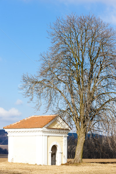 Capela República Checa árvore edifício aldeia ao ar livre Foto stock © phbcz