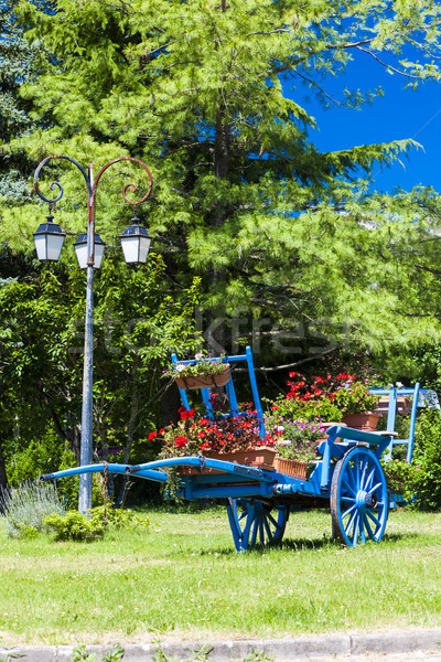 cart with flowers, Saint-Julien-en-Beauchen, Provence, France Stock photo © phbcz