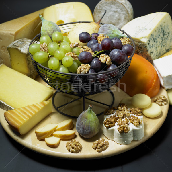 Stock foto: Käse · Still-Leben · Obst · Essen · Gesundheit · Früchte
