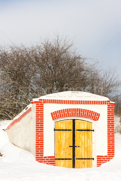 Crama Republica Ceha constructii zăpadă iarnă sat Imagine de stoc © phbcz