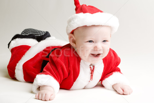Mały Święty mikołaj dzieci dziecko dziecko sam Zdjęcia stock © phbcz