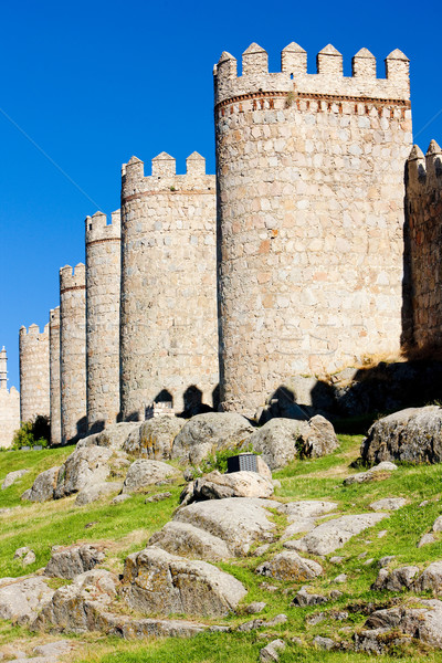 Erődítmény Spanyolország épületek építészet város középkori Stock fotó © phbcz