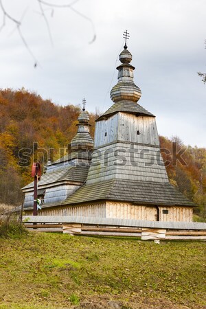 Fából készült templom Szlovákia építészet Európa kint Stock fotó © phbcz