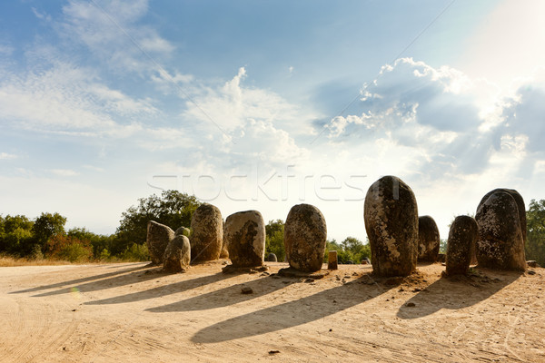Cromlech of Almendres near Evora, Alentejo, Portugal Stock photo © phbcz