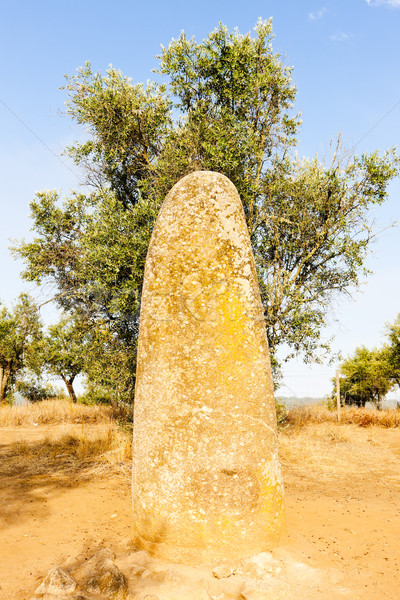 menhir in Almendres near Evora, Alentejo, Portugal Stock photo © phbcz