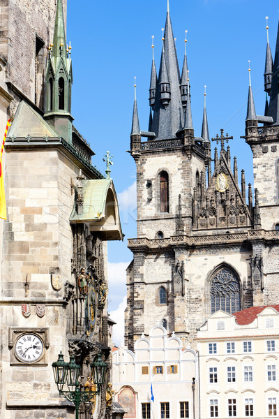 Tynsky church at Old Town Square, Prague, Czech Republic Stock photo © phbcz