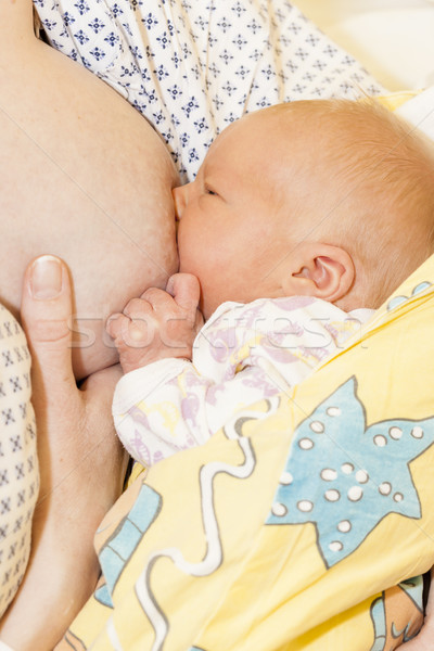 Portré anya szoptatás baba nő család Stock fotó © phbcz