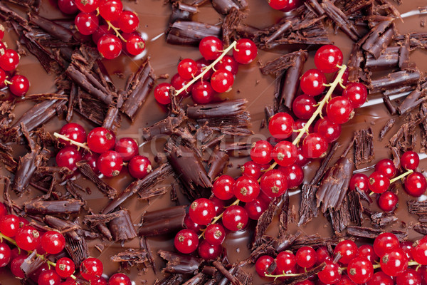 Stockfoto: Rood · bes · chocolade · voedsel · dessert · bruin