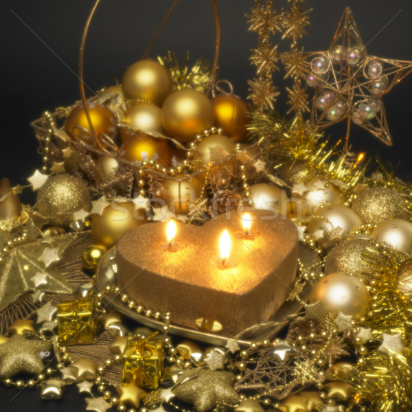 Stock foto: Weihnachten · Still-Leben · Feuer · Licht · Ball · Lichter