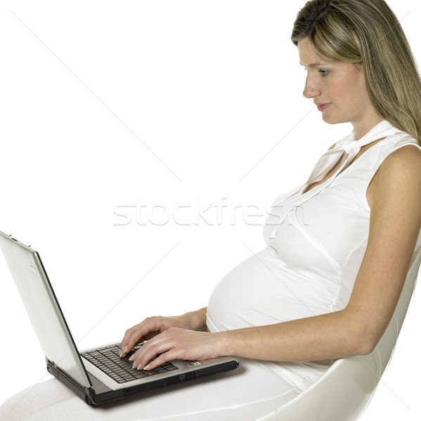 pregnat woman with notebook Stock photo © phbcz