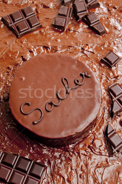 still life of Sacher cake Stock photo © phbcz