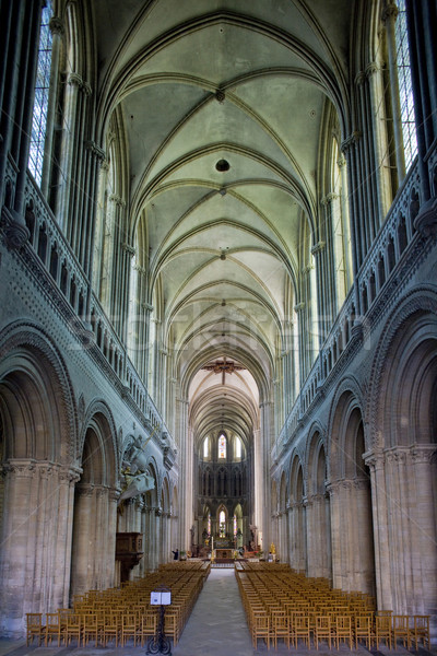 Innenraum Kathedrale Dame Normandie Frankreich Gebäude Stock foto © phbcz