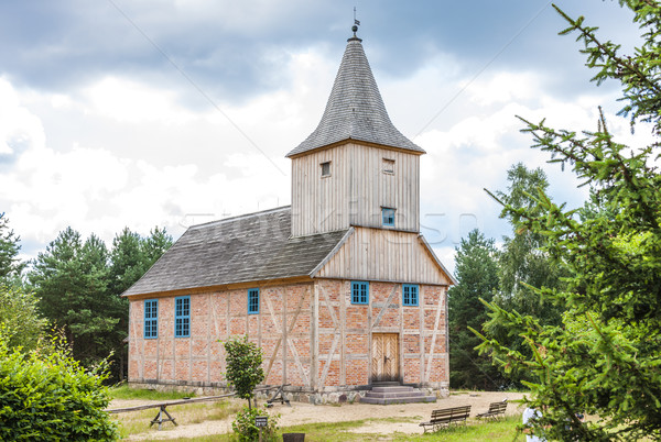 wooden church, Kaszubski ethnographic park in Wdzydzki Park Kraj Stock photo © phbcz