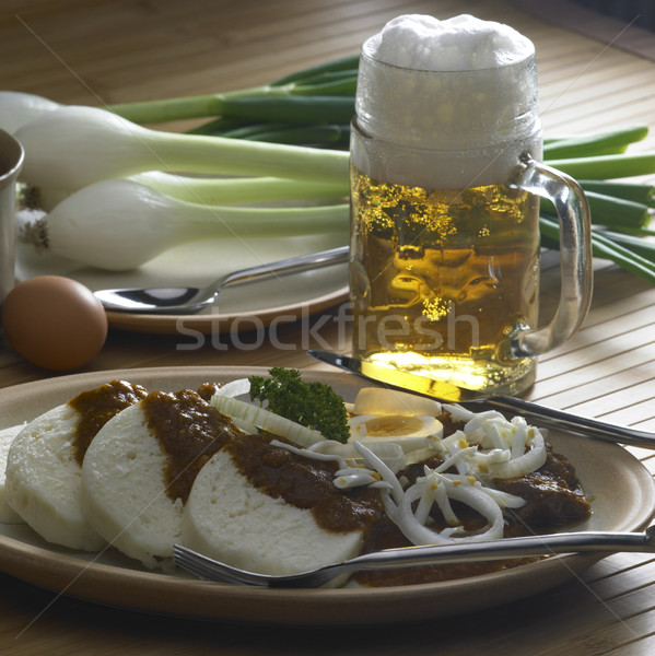 beef goulash with egg Stock photo © phbcz