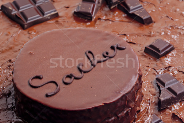 still life of Sacher cake Stock photo © phbcz