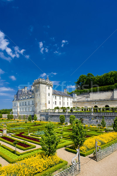城堡 花園 中心 法國 花卉 建設 商業照片 © phbcz