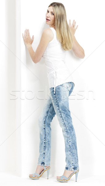 立って 女性 着用 ジーンズ 夏の靴 女性 ストックフォト © phbcz