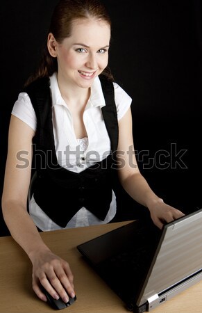 Portret zakenvrouw mappen vrouw werk werken Stockfoto © phbcz